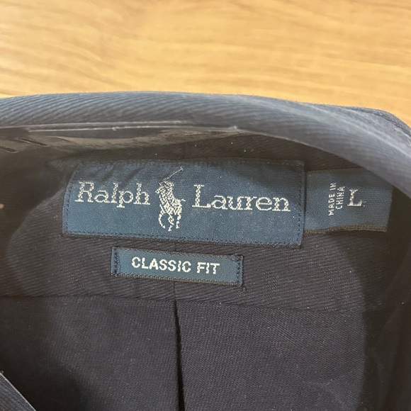 Ralph Lauren Blue Button-Down Shirt with Red Pony Logo - Picture 2 of 4